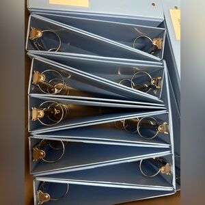 Light Blue 3-Ring Binder with Gold Hardware